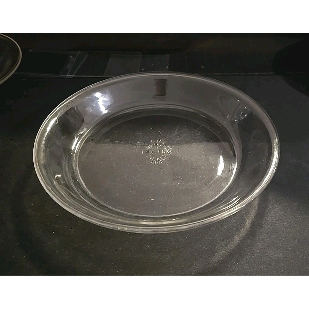 9" Fire King Clear Glass Pie‎ Plate Vintage Baking Dish Ovenware #11